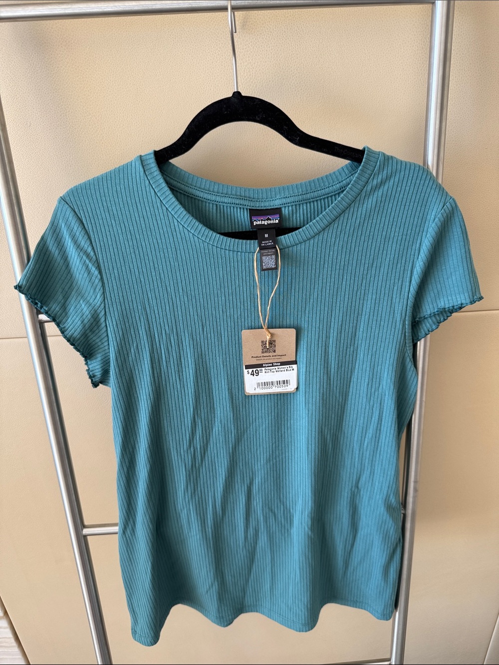 Patagonia Women's Ribbed Short-Sleeve Tee in Teal Blue-Green